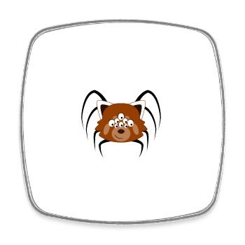 Red panda disguised as spider for Halloween - Square fridge magnet - white - Front