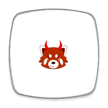 Roter Panda verkleidet als Teufel zu Halloween - Viereckiger Kühlschrankmagnet - Weiß - Vorne