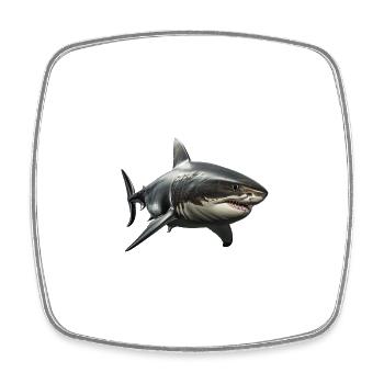 Grand requin blanc - Magnet carré - blanc - Devant