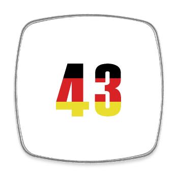 Maillot de l’Allemagne à 43 numéros - Magnet carré - blanc - Devant