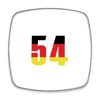 Maillot 54 Numéro Allemagne - Magnet carré - blanc - Devant