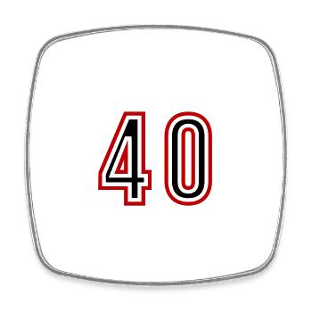 Maillot 40 Années Numéros - Magnet carré - blanc - Devant