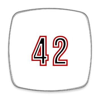 Maillot 42 Années - Magnet carré - blanc - Devant