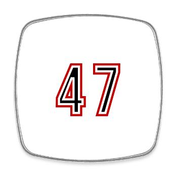 Maillot 47 Années - Magnet carré - blanc - Devant