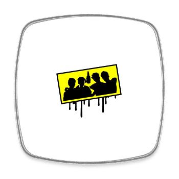 Bachelor Party Team - Square fridge magnet - white - Front