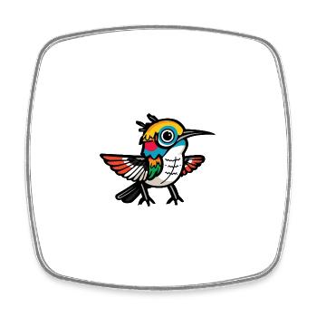 Kolibri Vogel Halloween Tier - Viereckiger Kühlschrankmagnet - Weiß - Vorne