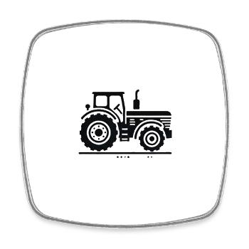 tractor - Square fridge magnet - white - Front