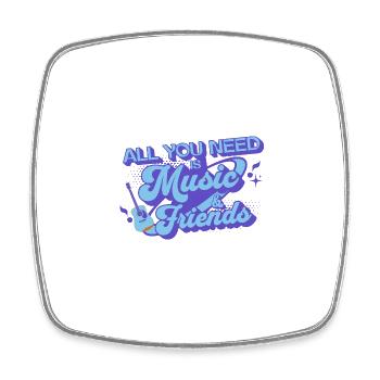 All You Need Is Music And Friends Funny Guitarist - Square fridge magnet - white - Front