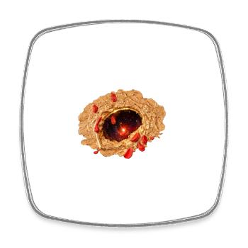 Galactic Donut with Cosmic Core Opening - Square fridge magnet - white - Front