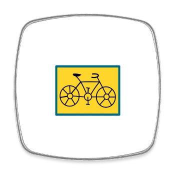 FAHRRAD. FAHRRAD - Viereckiger Kühlschrankmagnet - Weiß - Vorne