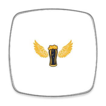 Bier - Viereckiger Kühlschrankmagnet - Weiß - Vorne