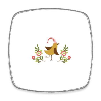 Vogel - Viereckiger Kühlschrankmagnet - Weiß - Vorne
