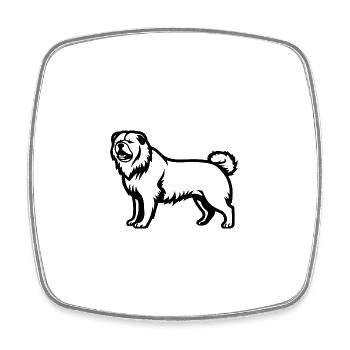 Chow Chow Hund Symbol - Viereckiger Kühlschrankmagnet - Weiß - Vorne