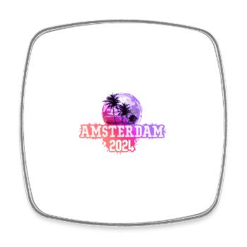 Palmiers d’Amsterdam 2024 - Magnet carré - blanc - Devant
