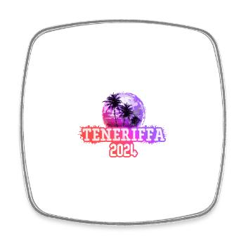 Teneriffa 2024 Palmen - Viereckiger Kühlschrankmagnet - Weiß - Vorne