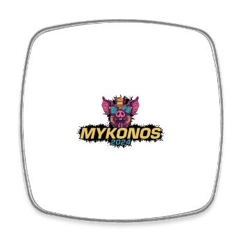 Mykonos 2024 Party Sow - Square fridge magnet - white - Front