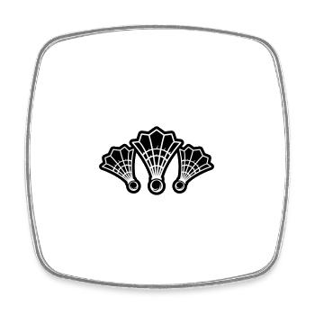 Symbole du badminton - Magnet carré - blanc - Devant