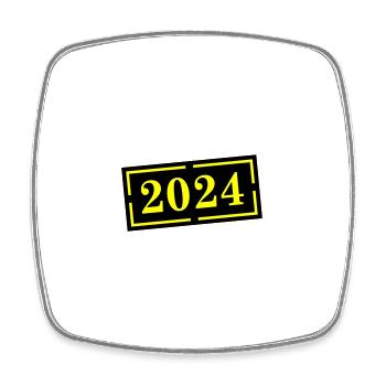 2024 year - Square fridge magnet - white - Front