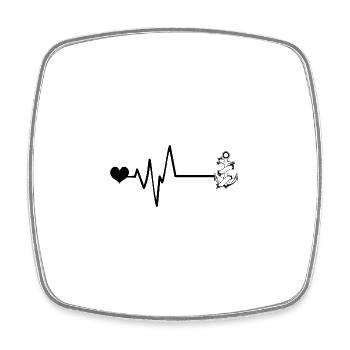 Anker Tattoo Puls Liebe - Viereckiger Kühlschrankmagnet - Weiß - Vorne