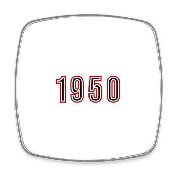 1950 Année Numéro - Magnet carré - blanc - Devant