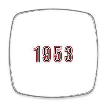 1953 Jahr Zahl - Viereckiger Kühlschrankmagnet - Weiß - Vorne