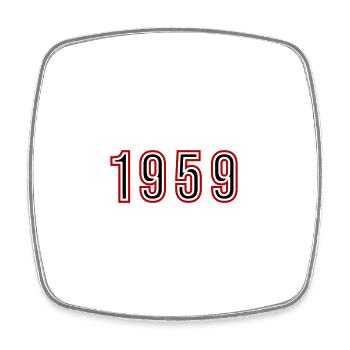 1959 Jahr Zahl - Viereckiger Kühlschrankmagnet - Weiß - Vorne