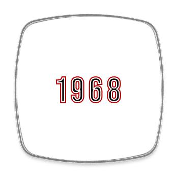 1968 Jahr Zahl - Viereckiger Kühlschrankmagnet - Weiß - Vorne
