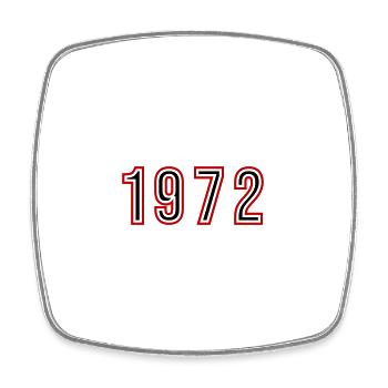 1972 Jahr Zahl - Viereckiger Kühlschrankmagnet - Weiß - Vorne