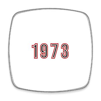 1973 Jahr Zahl - Viereckiger Kühlschrankmagnet - Weiß - Vorne