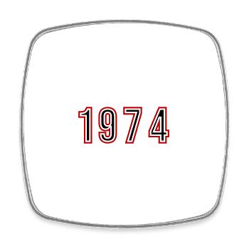 1974 Year Number - Square fridge magnet - white - Front