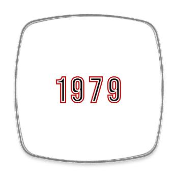 1979 Jahr Zahl - Viereckiger Kühlschrankmagnet - Weiß - Vorne