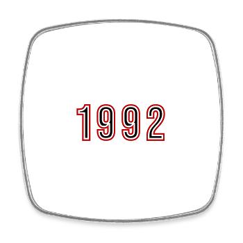 1992 Year Number - Square fridge magnet - white - Front