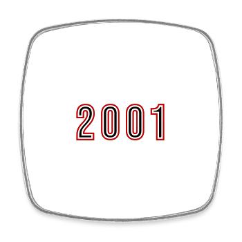 2001 Année Numéro - Magnet carré - blanc - Devant