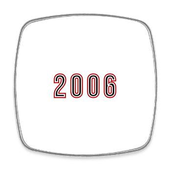 2006 Year Number - Square fridge magnet - white - Front