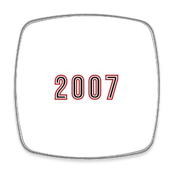 2007 Year Number - Square fridge magnet - white - Front