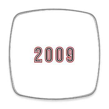 2009 Year Number - Square fridge magnet - white - Front