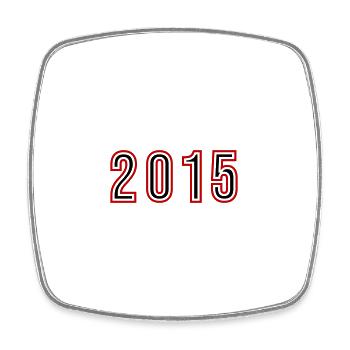 2015 Year Number - Square fridge magnet - white - Front