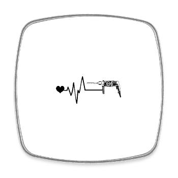 Bohrmaschine Puls Liebe - Viereckiger Kühlschrankmagnet - Weiß - Vorne