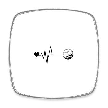 Fußball Puls Liebe - Viereckiger Kühlschrankmagnet - Weiß - Vorne