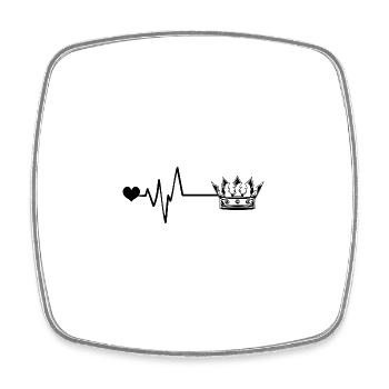 Krone Royal Puls Liebe - Viereckiger Kühlschrankmagnet - Weiß - Vorne