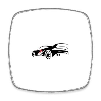 Car Sports Car Turbo - Square fridge magnet - white - Front