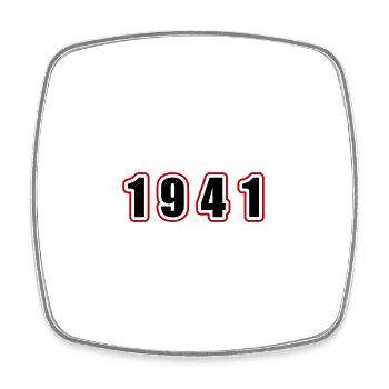 1941 Jahr Geburtstag - Viereckiger Kühlschrankmagnet - Weiß - Vorne