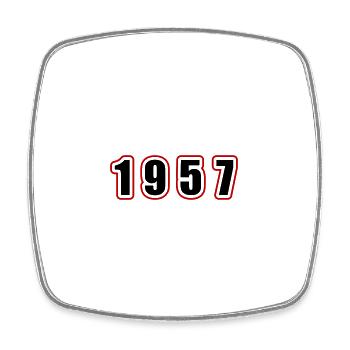 1957 year birthday - Square fridge magnet - white - Front