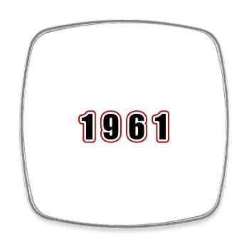 1961 Year Birthday - Square fridge magnet - white - Front
