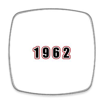 1962 Jahr Geburtstag - Viereckiger Kühlschrankmagnet - Weiß - Vorne