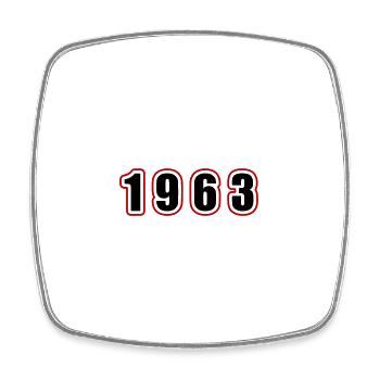 1963 Jahr Geburtstag - Viereckiger Kühlschrankmagnet - Weiß - Vorne