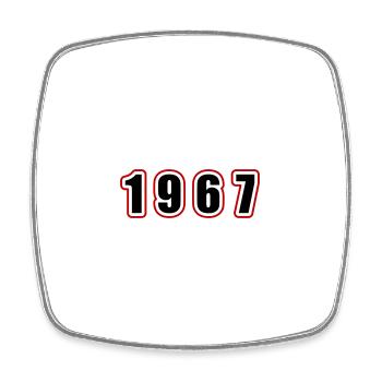 1967 Jahr Geburtstag - Viereckiger Kühlschrankmagnet - Weiß - Vorne