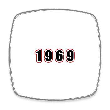 1969 Jahr Geburtstag - Viereckiger Kühlschrankmagnet - Weiß - Vorne