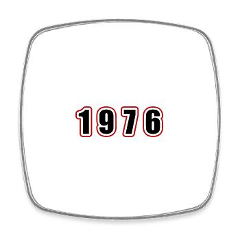 1976 Year Birthday - Square fridge magnet - white - Front