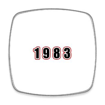 1983 Year Birthday - Square fridge magnet - white - Front